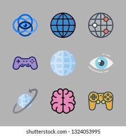 cyberspace vector icon set
