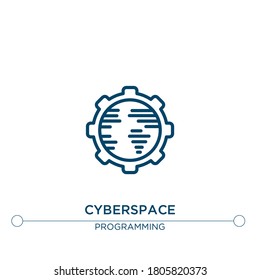 cyberspace vector line icon. Simple element illustration. cyberspace outline icon from programming concept. Can be used for web and mobile
