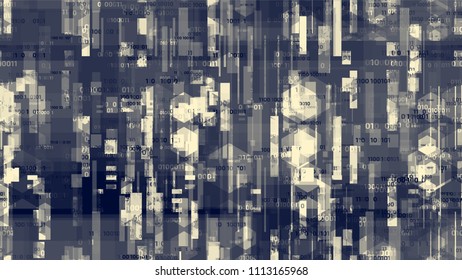 Cyberspace Virtual Communication Background. Virtual Info Transfer Texture. Hacking Software Encryption Pattern. Screen, Cover Design Background.