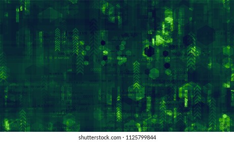 Cyberspace Virtual Communication Background. Virtual Info Transfer Texture. Hacking Software Encryption Pattern. Screen, Cover Design Background.