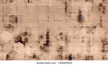 Cyberspace Virtual Communication Background. Innovation Engineering Texture. Hacking Software Encryption Pattern. Business Presentation Design Background.