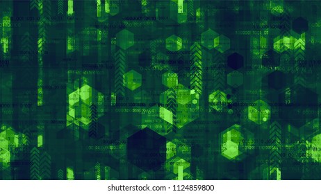 Cyberspace Virtual Communication Background. Innovation Engineering Texture. Data Analytic Technology Pattern. Screen, Cover Design Background.
