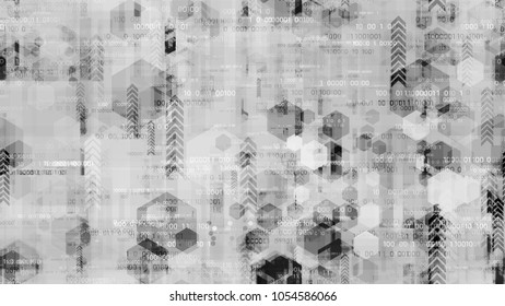 Cyberspace Virtual Communication Background. Telecommunication High Tech Texture. Scientific Futuristic Grunge Pattern. Flyer, Cover Design Background.