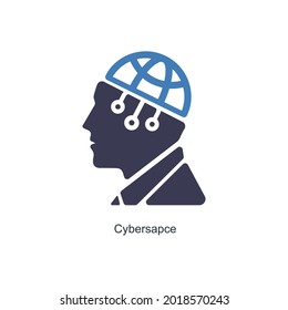 Cyberspace or Virtual Reality Icon Concept