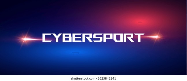 Cybersport banner. Abstract technology design with geometric elements and light effects