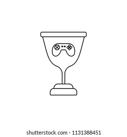 cybersport cup icon. Element icon for mobile concept and web apps. Thin line cybersport cup icon can be used for web and mobile