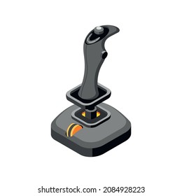 Cybersport isometric composition with isolated image of joystick vector illustration