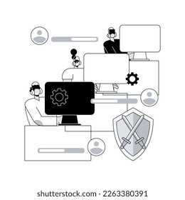 Cybersport team abstract concept vector illustration. E-games tournament, top esports team, cybersport betting, computer club, battle arena, cup qualifier, team performance abstract metaphor.