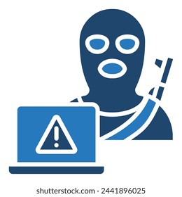 Ilustración de vector de icono de datos de ciberterrorismo