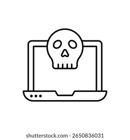 Cyberterrorism Hacking Threat Line-Symbol