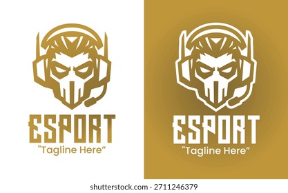 Una insignia de deportes electrónicos competitivos de temática cibernética que enfatiza la energía, la estrategia y el rendimiento de los juegos para la marca del equipo y la comunidad.