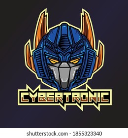 Cybertronic Esports Logo. Robot Logo. Esport Team Logo. Streamer Gaming Logo. Gaming Creator House Illustrator. Streamer Emblem. Future Illustrator. Game Content Symbol.