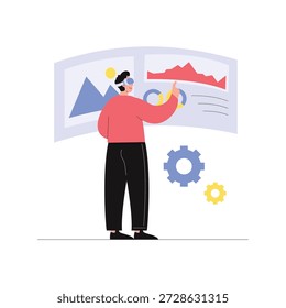 Cyberworld Vector Flat Illustration EPS 10 File 