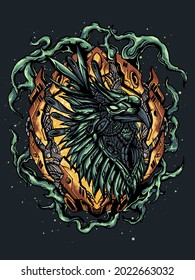 cybird head root vector illustration