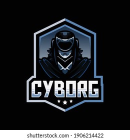 Cyborg Assassin mascot for esport and sport team logo Premium Vector