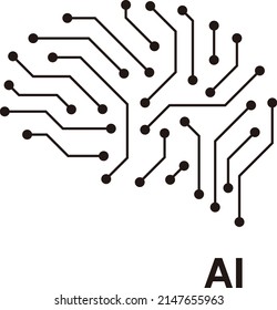 Cyborg brain, Artificial intelligence of digital human. vector illustration