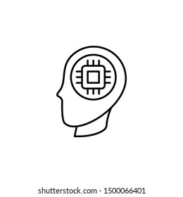 Cyborg, brain, chip, vector, icon icon illustration isolated vector sign symbol
