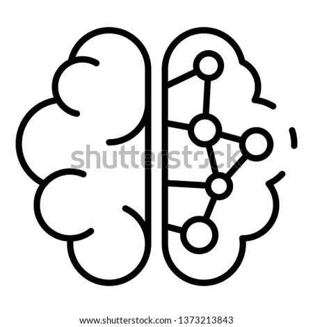 Cyborg brain icon. Outline cyborg brain vector icon for web design isolated on white background