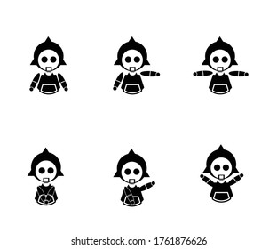 Cyborg Character set Vector Illustration
