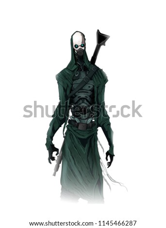 Cyborg concept illustration. Concept art. Vector illustration