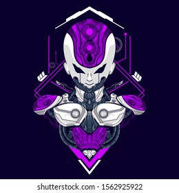 Cyborg Cyberpunk Future Devil Character Hud Element