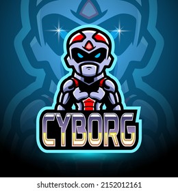 Diseño de mascota del logotipo de Cyborg Sport