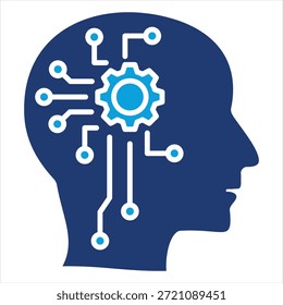 Cyborg flach blau Symbolstil