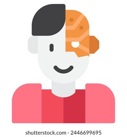 Cyborg Future things icon illustration