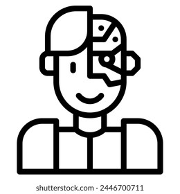 Cyborg Future things icon illustration