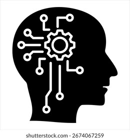 Cyborg Glyph Icon Ilustración vectorial