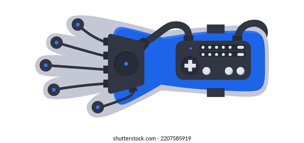 Cyborg hand vector flat illustration
