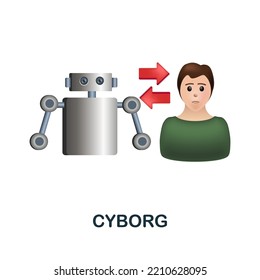 Cyborg Icon. 3d Illustration From Future Technology Collection. Creative Cyborg 3d Icon For Web Design, Templates, Infographics And More