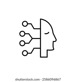 Cyborg icon Flat fill set collection