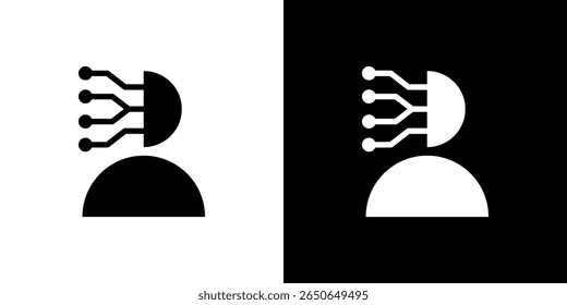 Cyborg icon Isolated flat vector in outline