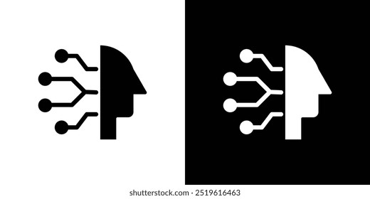 Cyborg icon linear logo isolated