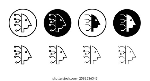 Cyborg icon linear logo isolated