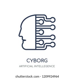 Cyborg icon. Cyborg linear symbol design from Artificial Intellegence collection.