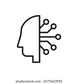 Cyborg icon Simple thin outline