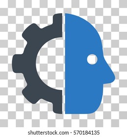 Cyborg icon. Vector illustration style is flat iconic bicolor symbol, smooth blue colors, transparent background. Designed for web and software interfaces.