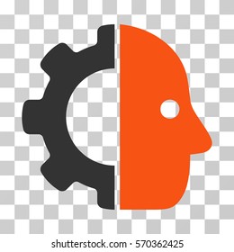 Cyborg icon. Vector illustration style is flat iconic bicolor symbol, orange and gray colors, transparent background. Designed for web and software interfaces.