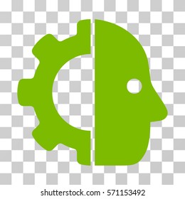 Cyborg icon. Vector illustration style is flat iconic symbol, eco green color, transparent background. Designed for web and software interfaces.