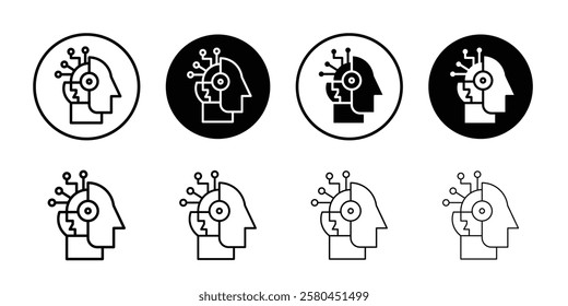 Cyborg icon Vector logo outline
