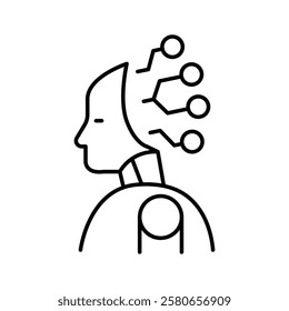 Cyborg icon Vector logo set flat
