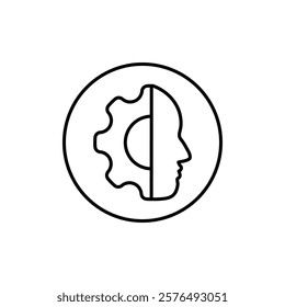 Cyborg icon vector outline logo sign