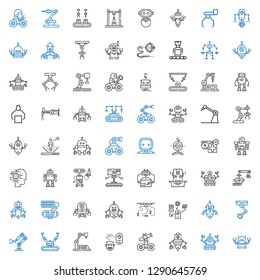 cyborg icons set. Collection of cyborg with robot, industrial robot, artificial intelligence. Editable and scalable cyborg icons.