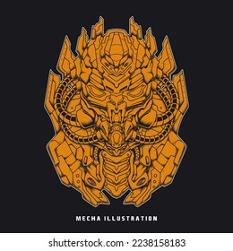 Cyborg illustration design with detail vector artwork
