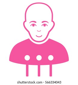 Cyborg Interface vector icon. Flat pink symbol. Pictogram is isolated on a white background. Designed for web and software interfaces.