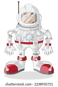 Cyborg. Isolated on white background. Vector illustration. 