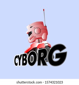 cyborg logo icon for robot or artificial intelligence company