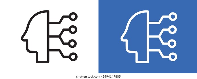 Símbolo del logotipo de Cyborg conjunto de contorno de Vector